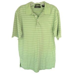 Alan Flusser Egyptian Cotton Golf Polo Green Pattern Sz M